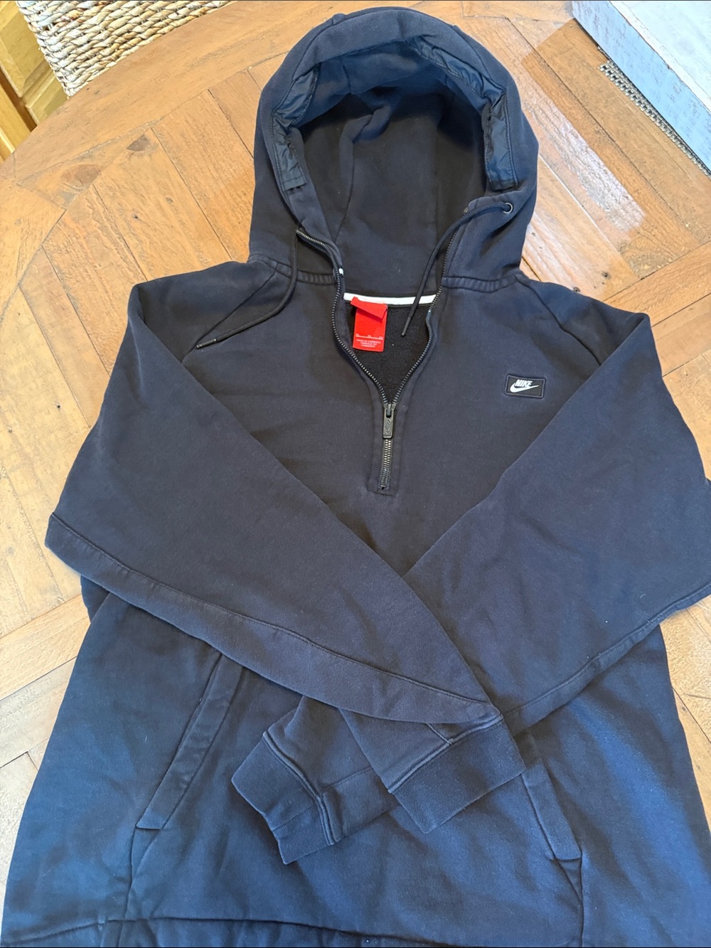 Nike Men's Black Half-Zip Hoodie Pullover